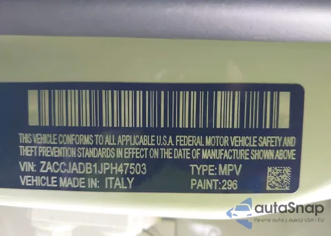 2018 Jeep Renegade Limited из США, поврежденный, VIN ZACCJADB1JPH47503